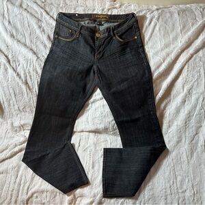 Southpole Women's Dark Blue Denim Jeans Embroidered Stretch Straight Button Zip